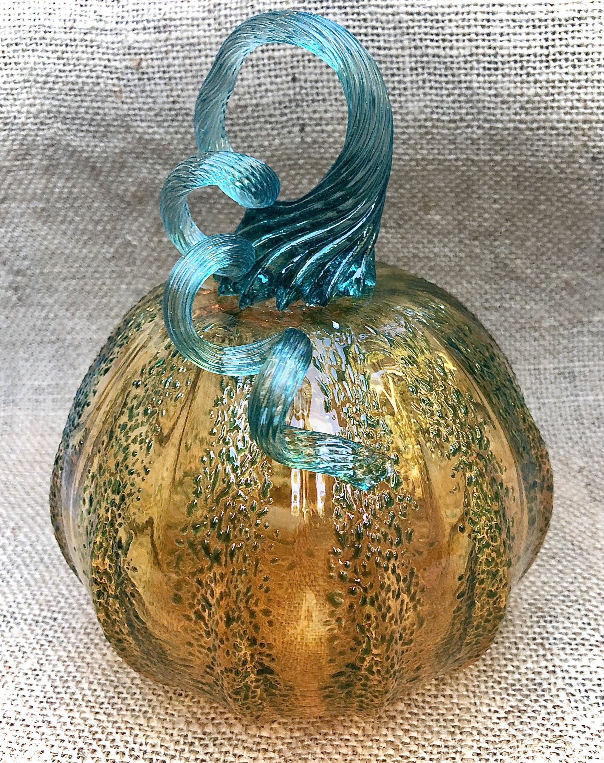  Glass Pumpkin, Hand-Blown Glass